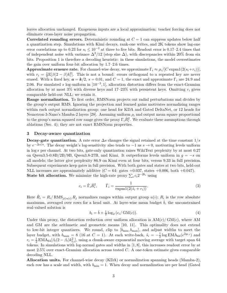 Page 3 of Low-Bit Recurrent States in Hybrid Language Models