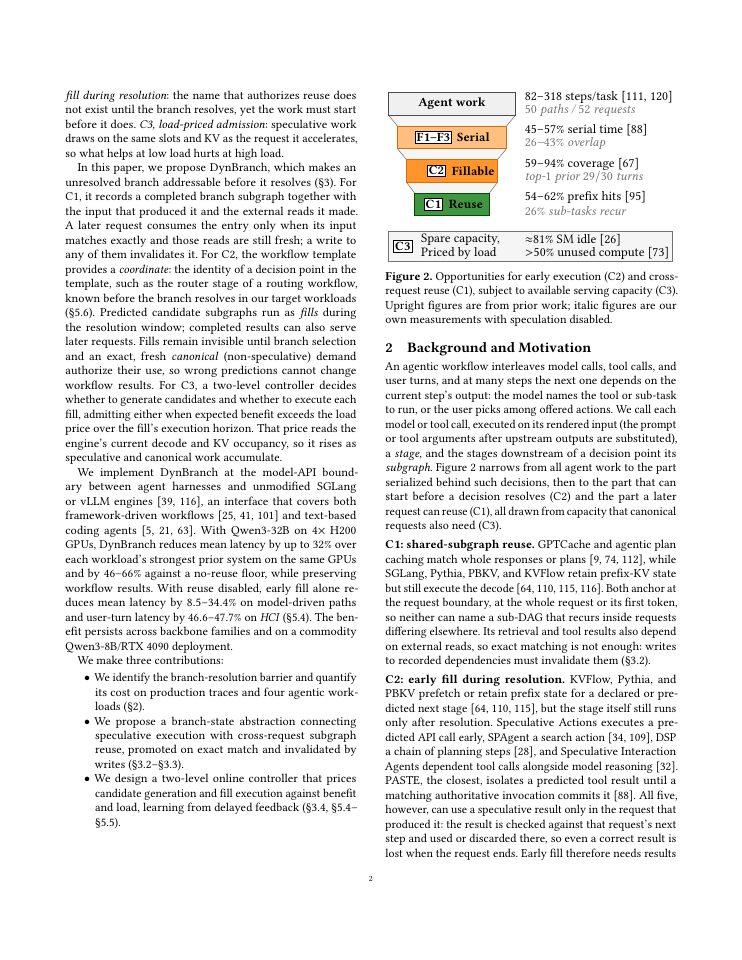 Page 2 of DynBranch: Speculative Subgraph Reuse for Dynamic Agentic LLM Serving
