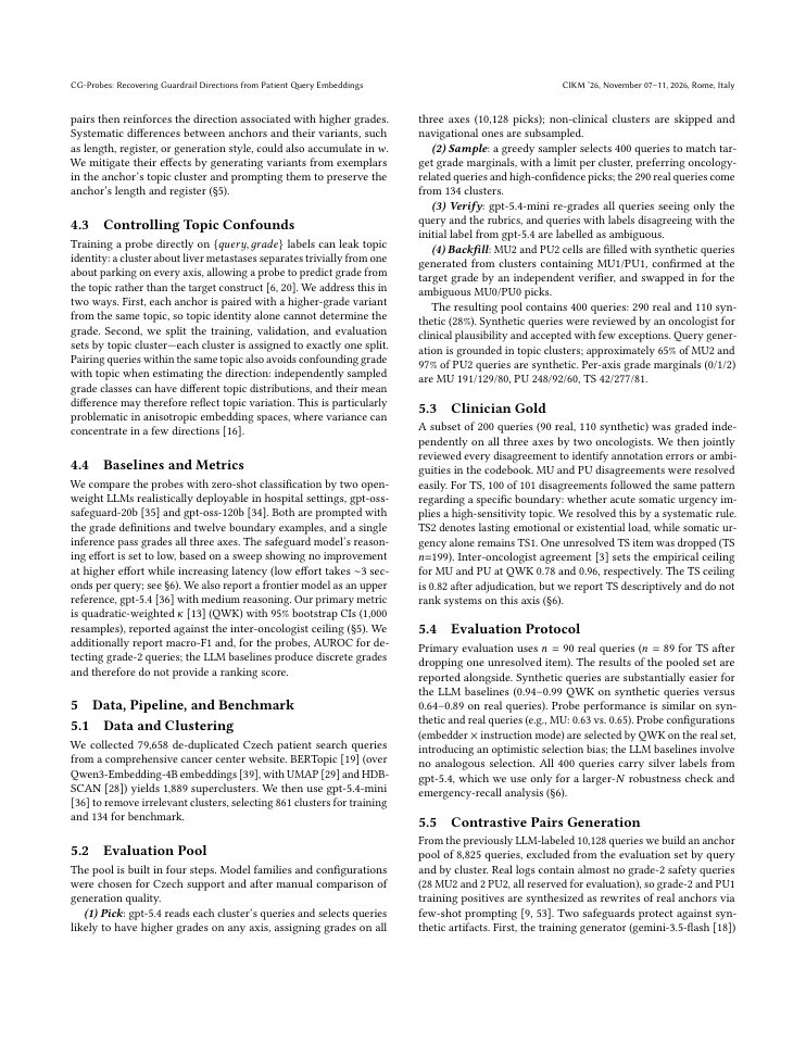 Page 3 of CG-Probes: Recovering Guardrail Directions from Patient Query Embeddings