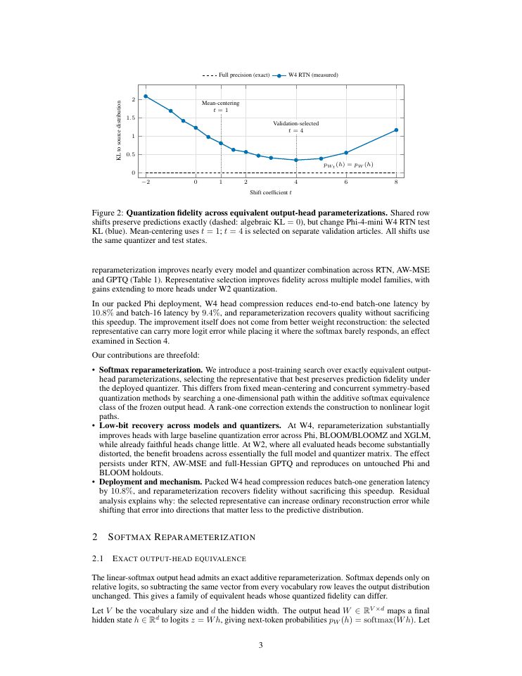 Page 3 of Softmax Reparameterization for Output-Head Quantization