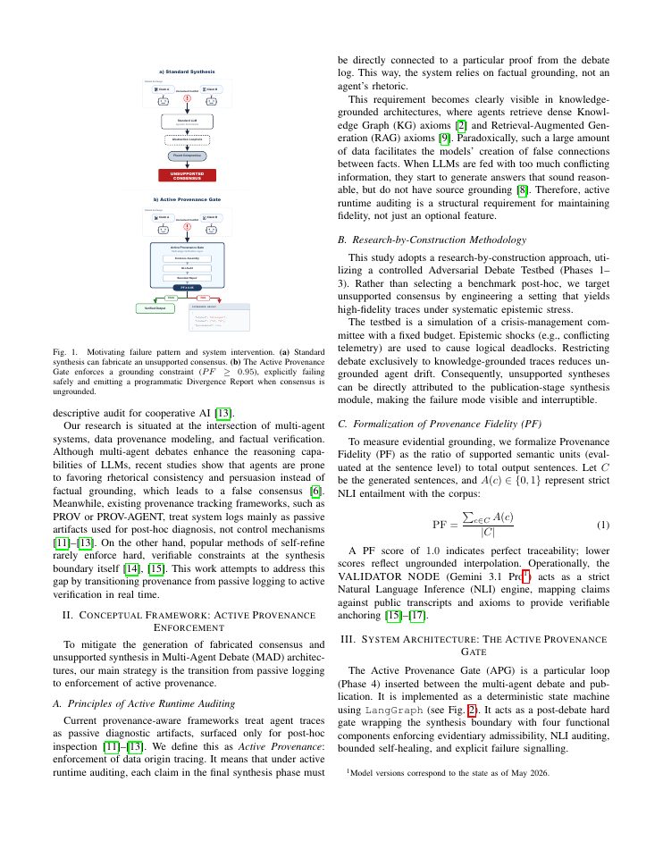 Page 2 of Towards Mitigating Fabricated Consensus: The Active Provenance Gate for Multi-Agent Debate Synthesis