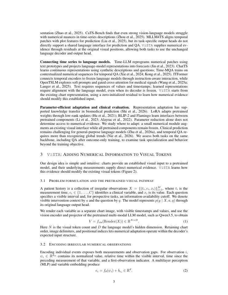 Page 3 of ViSTA: A Simple Bridge Extends Visual Alignment to Clinical Time-Series Understanding in Multimodal LLMs