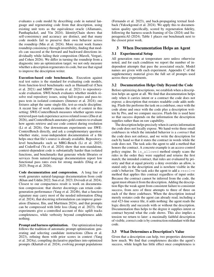 Page 2 of Compact Documentation for Coding Agents: A Benchmark, an Optimizer, and Why It Does Not Transfer