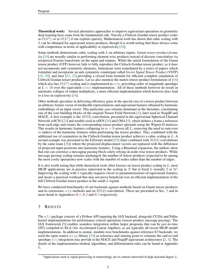 Page 3 of E3J: An Efficient and Open-Source Backend for Euclidean Equivariant Operations on GPU and TPU
