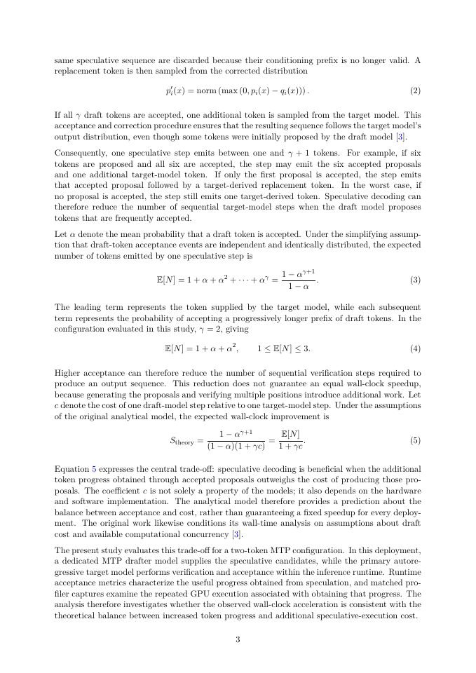Page 3 of Beneath the Tokens: A Performance Engineering Study of Multi-Token Prediction in GPU-Accelerated LLM Inference