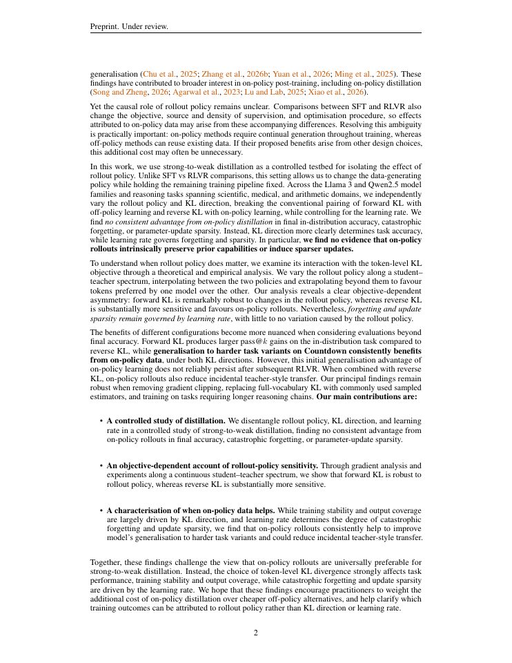 Page 2 of On-Policy or Off-Policy Learning? A Systematic Study of Distillation Dynamics