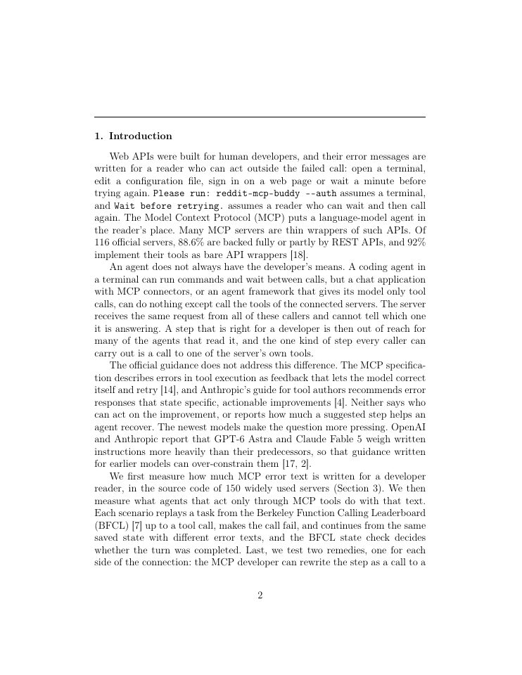 Page 2 of MCP Error Messages Written for Developers Hurt the Most Capable Agents Most