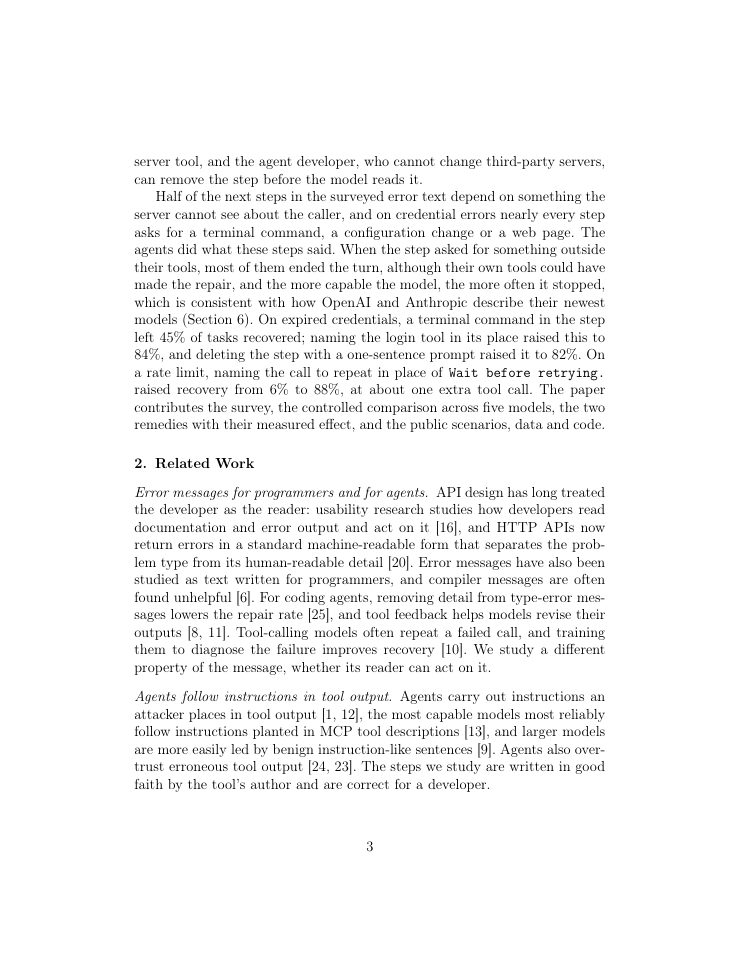 Page 3 of MCP Error Messages Written for Developers Hurt the Most Capable Agents Most