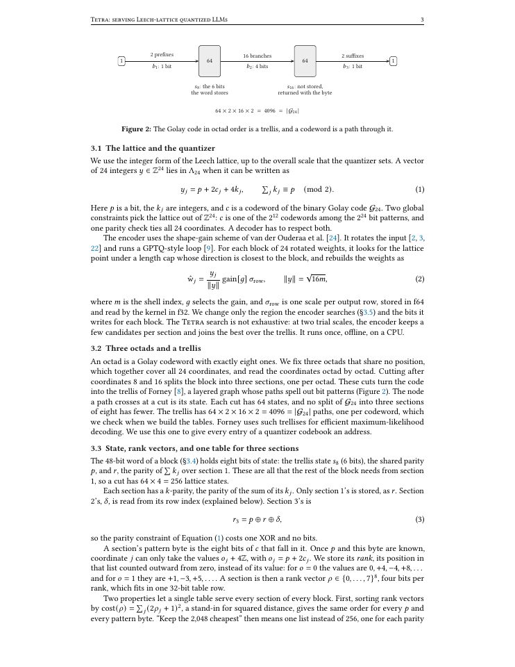 Page 3 of Tetra: Serving Leech-Lattice Quantized LLMs at 2.7 Bits per Parameter