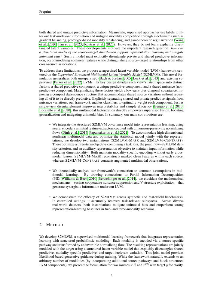 Page 2 of Structured Latent Modeling for Supervised Multimodal Information Decomposition