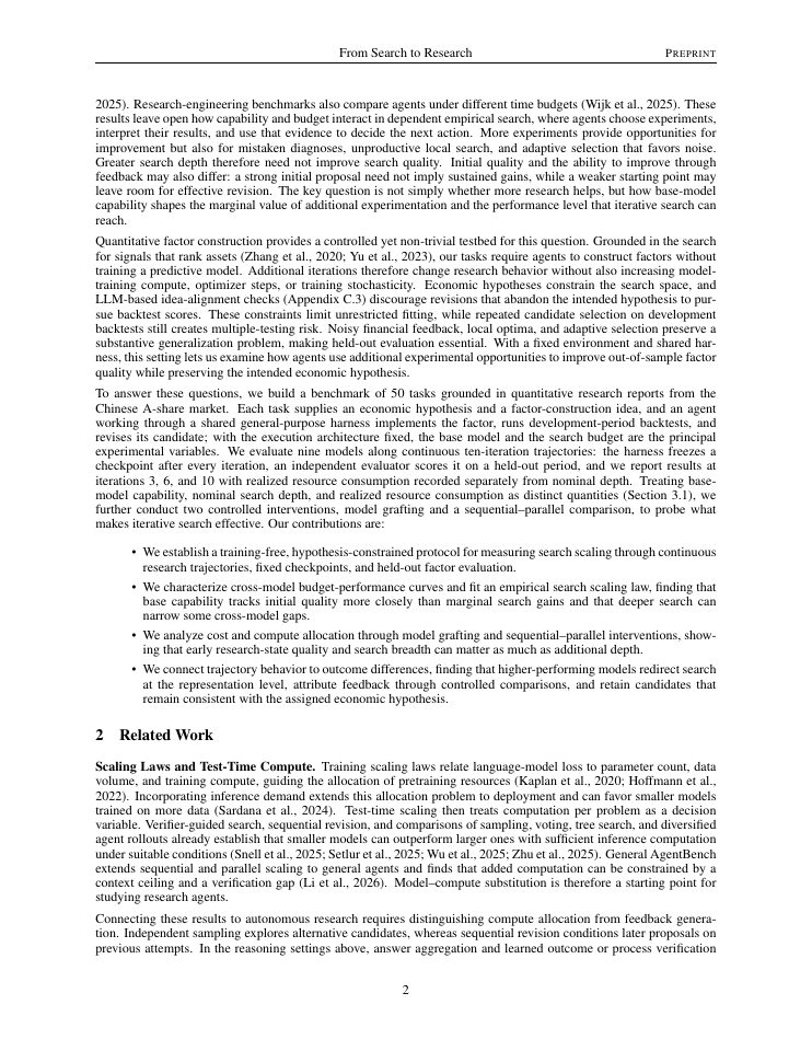 Page 2 of From Search to Research: Exploring Search Scaling in Autonomous Quantitative Factor Mining