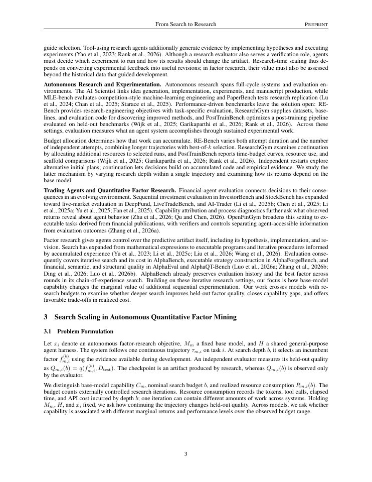 Page 3 of From Search to Research: Exploring Search Scaling in Autonomous Quantitative Factor Mining