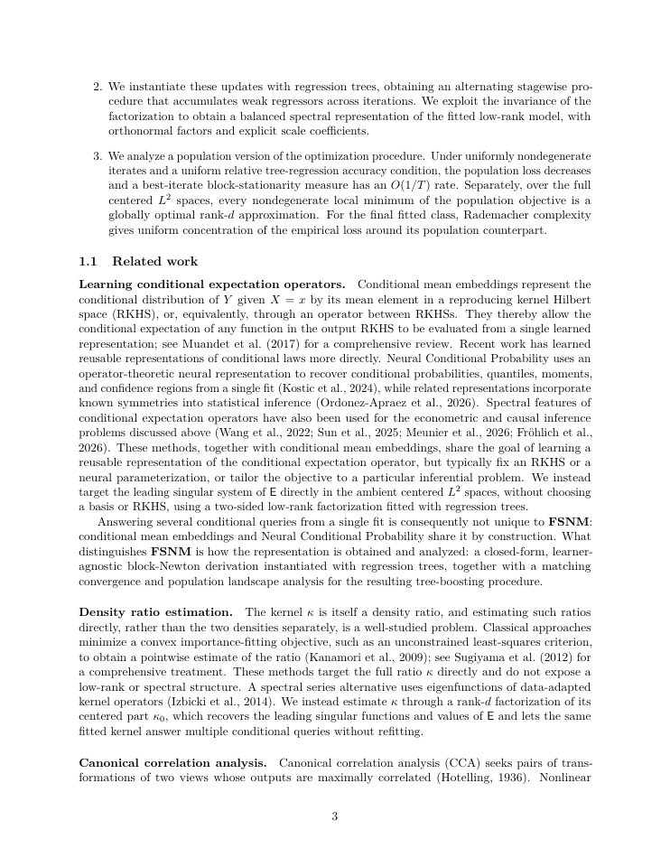 Page 3 of Learning Conditional Expectation Operators via Functional Newton Updates