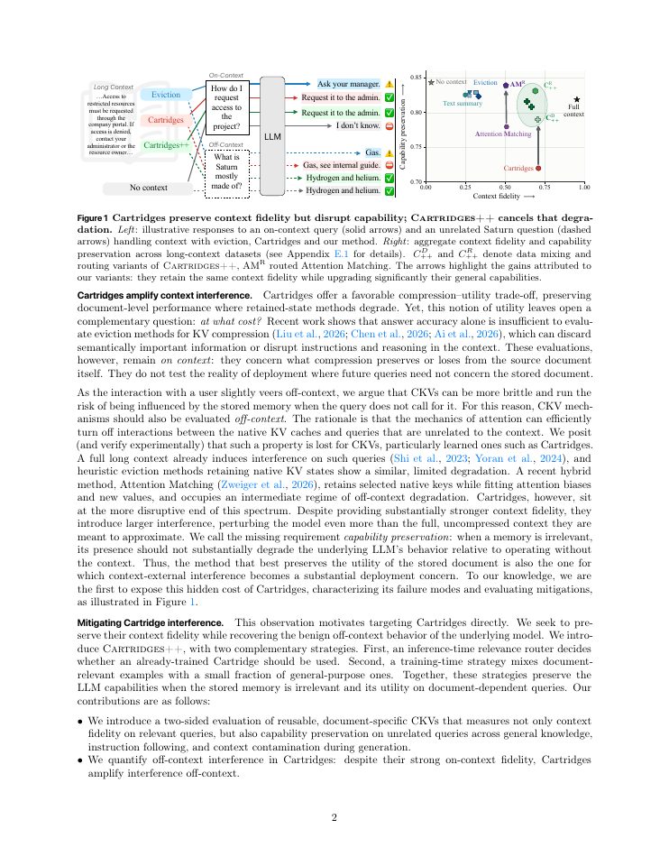 Page 2 of Cartridges++: KV Cache Compression without Off-Context Derailment