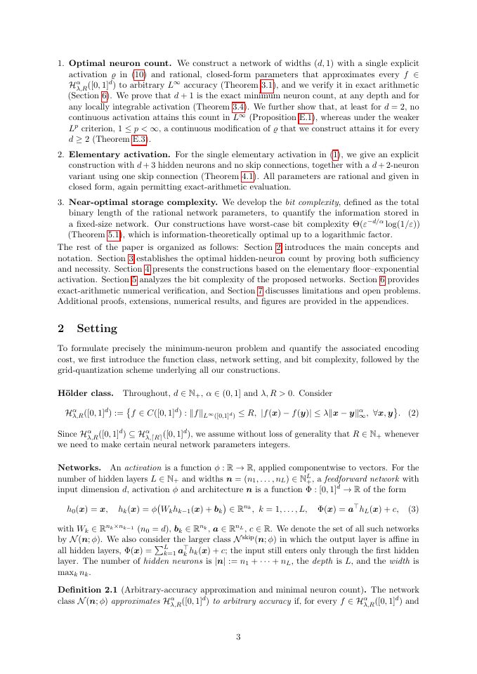 Page 3 of Arbitrary-Accuracy Neural Approximation with Optimal Neuron Count and Near-Optimal Bit Complexity