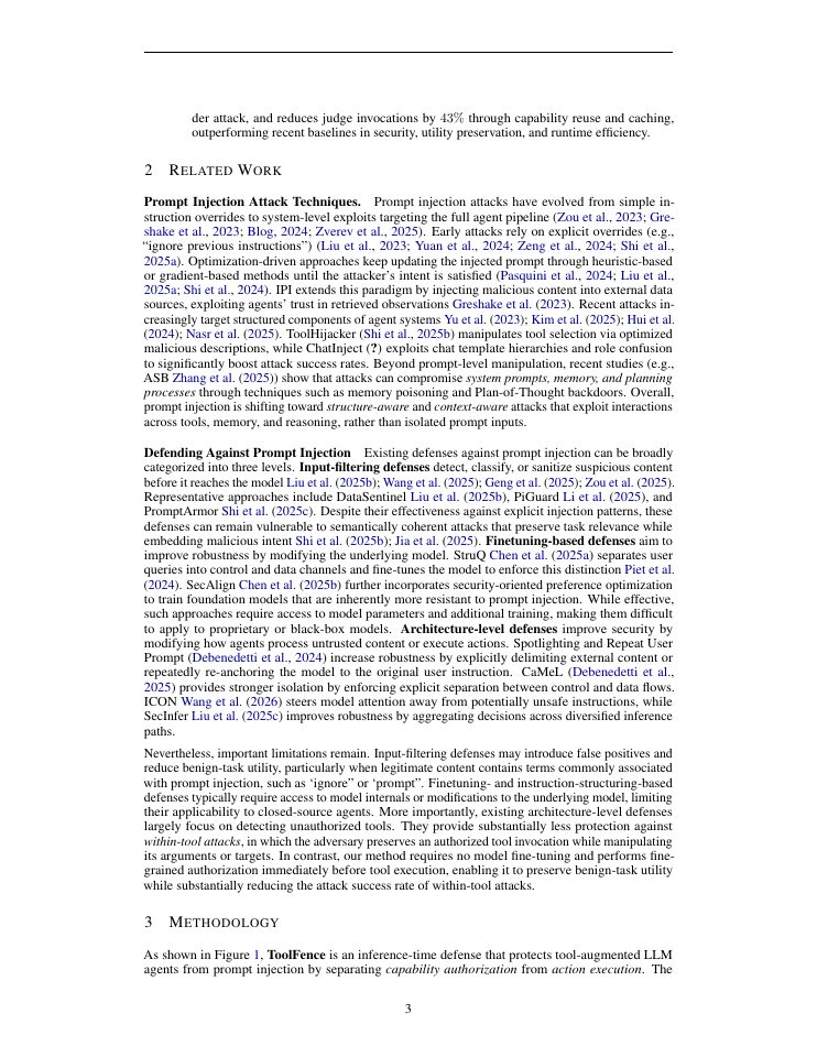 Page 3 of ToolFence: Fine-Grained Authorization for Secure Tool-Using LLM Agents