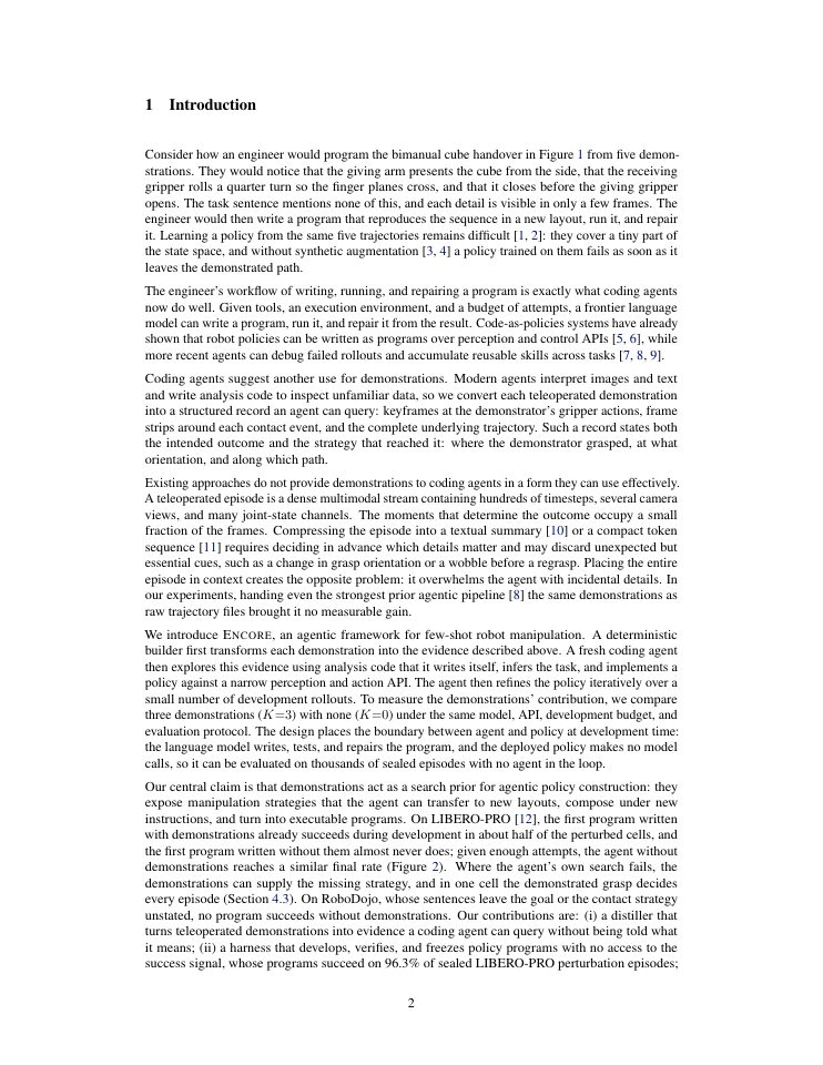 Page 2 of Encore: Few-Shot Agentic Discovery of Manipulation Strategies
