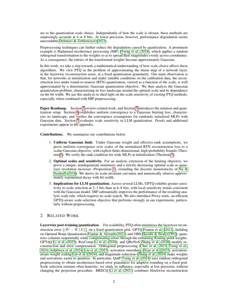 Page 2 of Scale Sensitivity in Low-Bit Post-Training Quantization: Curvature of the Quantization Error Landscape