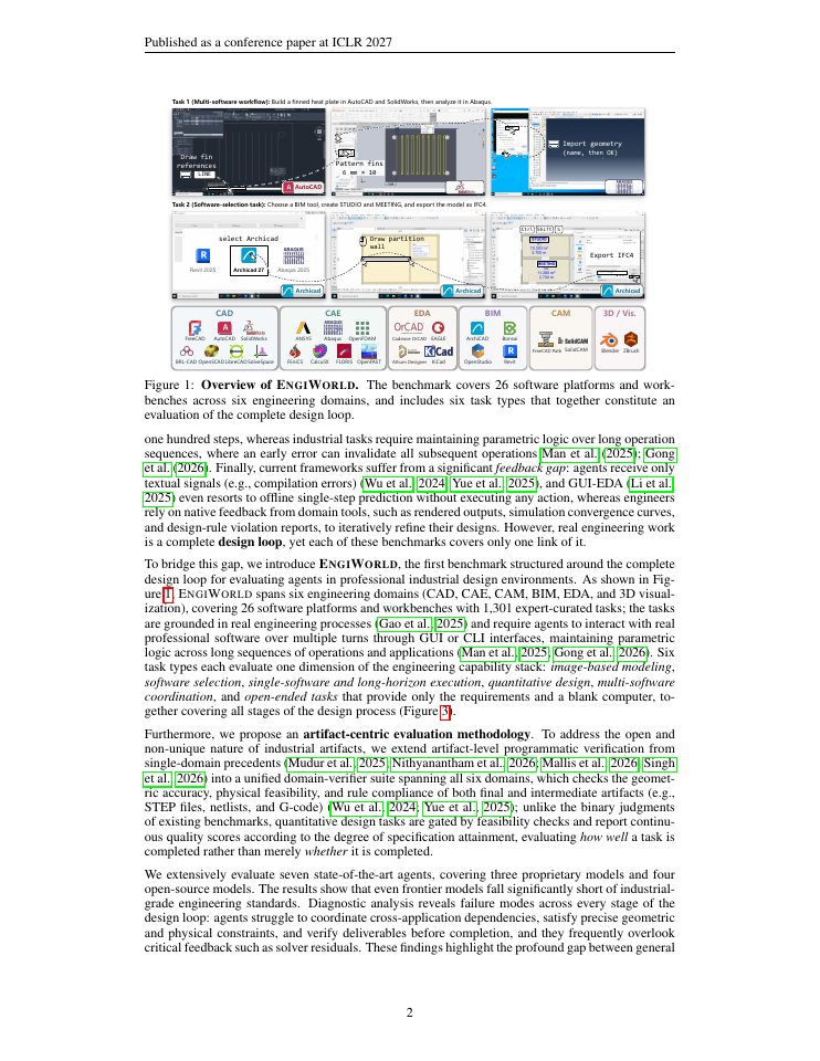 Page 2 of EngiWorld: What Can Frontier Agents Deliver in Professional Engineering Environments?
