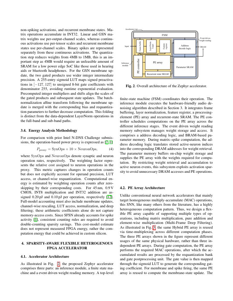 Page 3 of Zephyr: An Efficient Audio Denoising System Using Spiking Neural Networks Enabled With A Sparsity-Aware Flexible FPGA PE Array