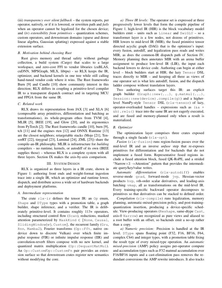 Page 2 of RLX: A Unified Multi-Backend Tensor Compiler and Distributed Runtime in Rust