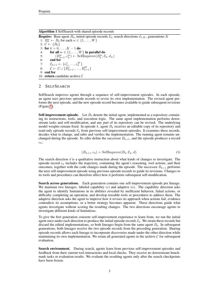 Page 3 of SelfSearch: Reward-Free Search for Self-Improving Agents