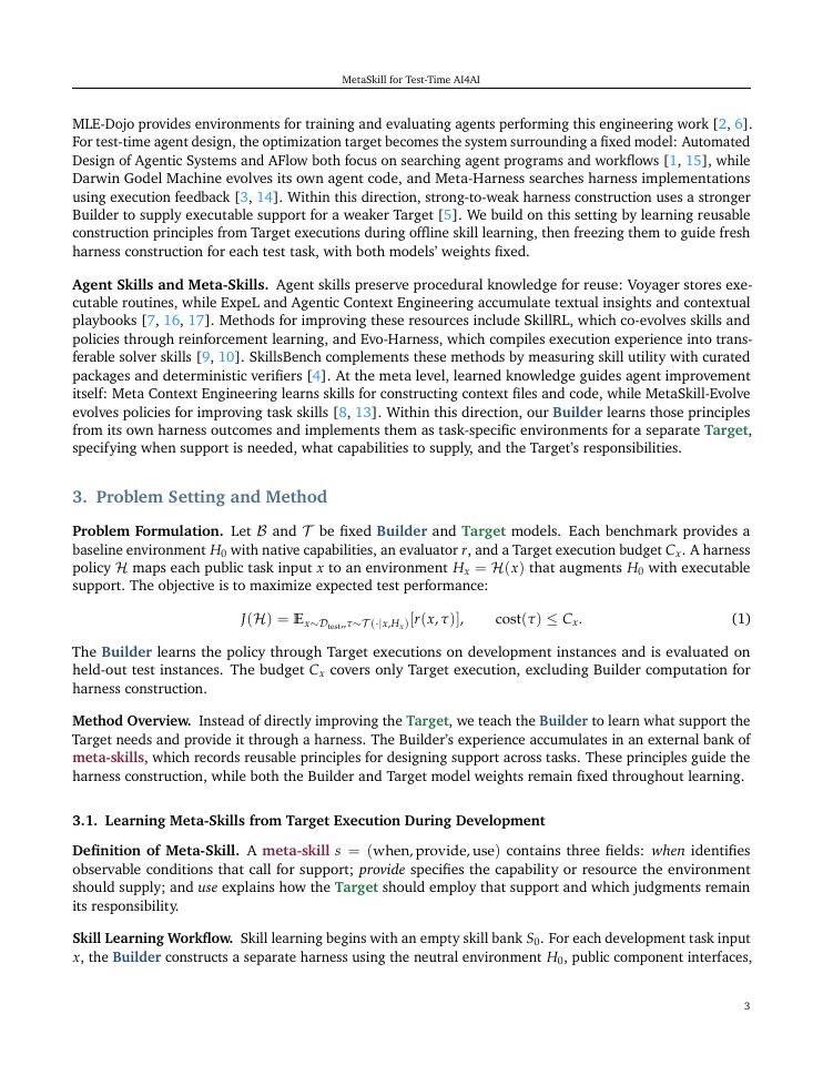 Page 3 of Learning Meta-Skills for Agent Harness Design in Test-Time AI4AI