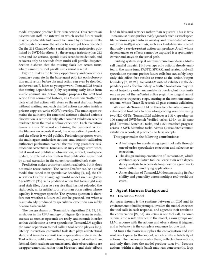 Page 2 of TomasuLLM: Out-of-Order Speculative Execution for LLM Agents