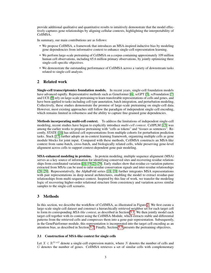 Page 3 of CellMSA: Context Modeling for Single-Cell Representation Learning