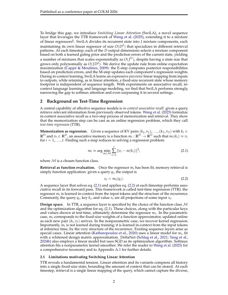 Page 2 of Switching Linear Attention