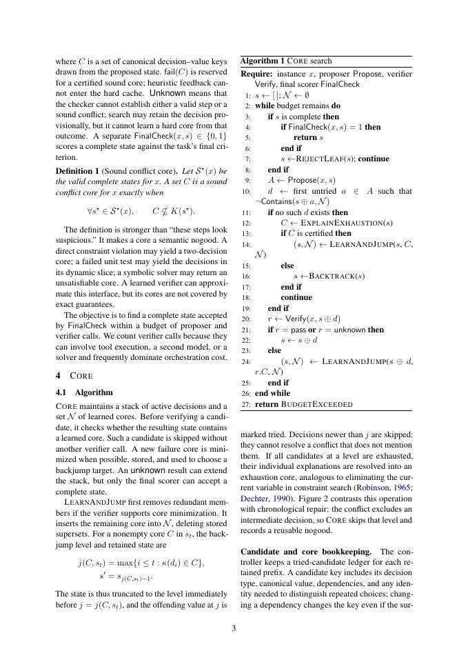 Page 3 of CORE: Conflict-Oriented Reasoning Elimination for Verifiable Language-Model Search