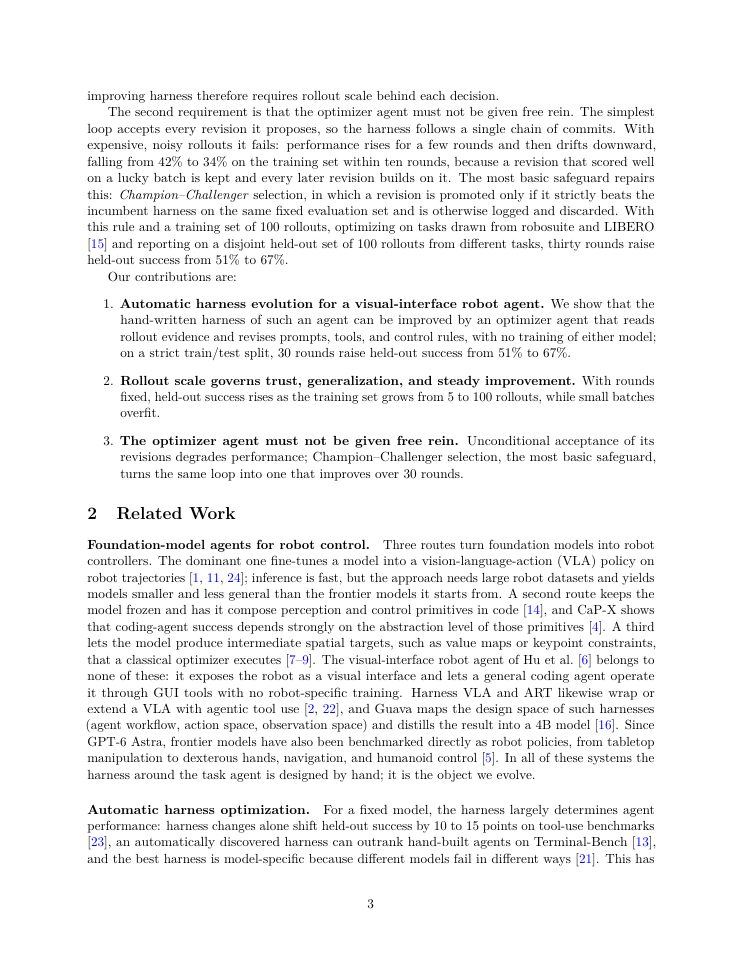 Page 3 of Scale and Selection: What Makes Automatic Harness Evolution Work for Visual-Interface Robot Agents