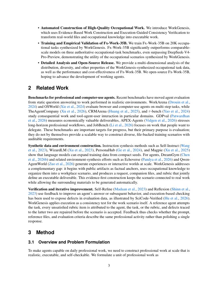 Page 3 of WorkGenesis: Building the Worlds That Teach Agents to Work