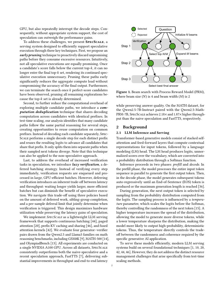 Page 2 of Taming Speculative Search for Test-Time Scaling in LLM Serving