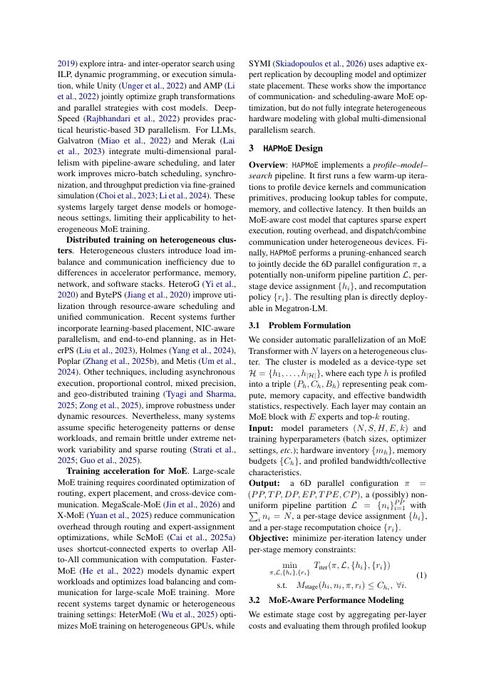 Page 3 of HAPMoE: Heterogeneity-Aware Automatic Parallelism Planning for Mixture-of-Experts Models Training