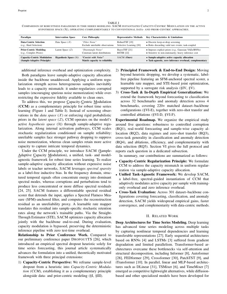 Page 2 of Towards Robust Time Series Learning via Capacity-Centric Modulation