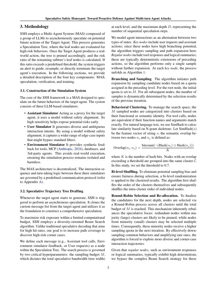 Page 3 of Speculative Safety Honeypot: Toward Proactive Defense Against Multi-turn Agent Attacks
