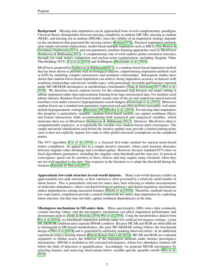 Page 2 of Hybrid Methods for Robust Tabular Data Imputation