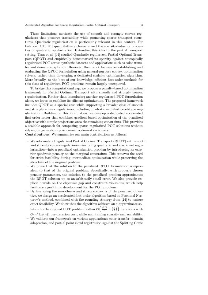 Page 3 of Accelerated Algorithm for Sparse Regularized Partial Optimal Transport