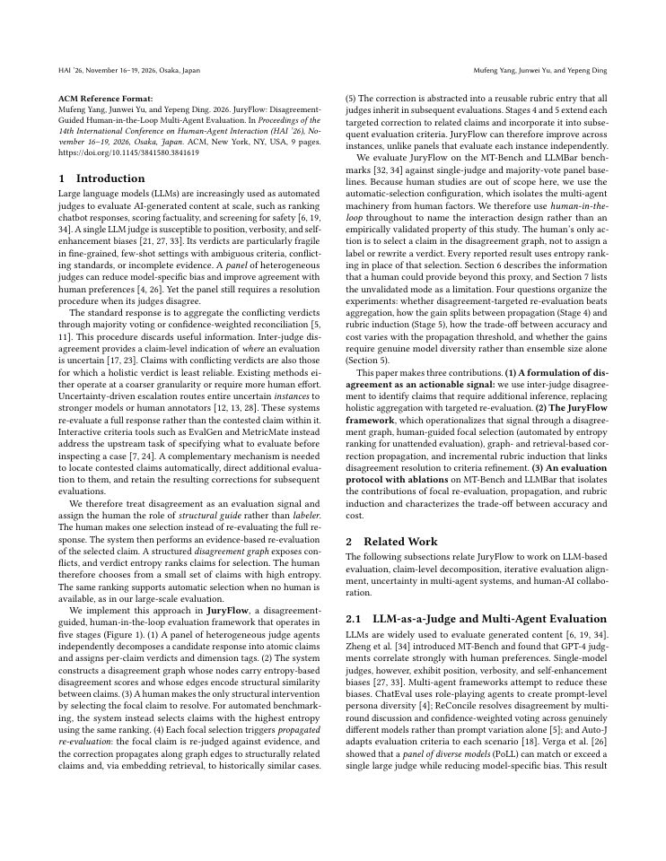 Page 2 of JuryFlow: Disagreement-Guided Human-in-the-Loop Multi-Agent Evaluation