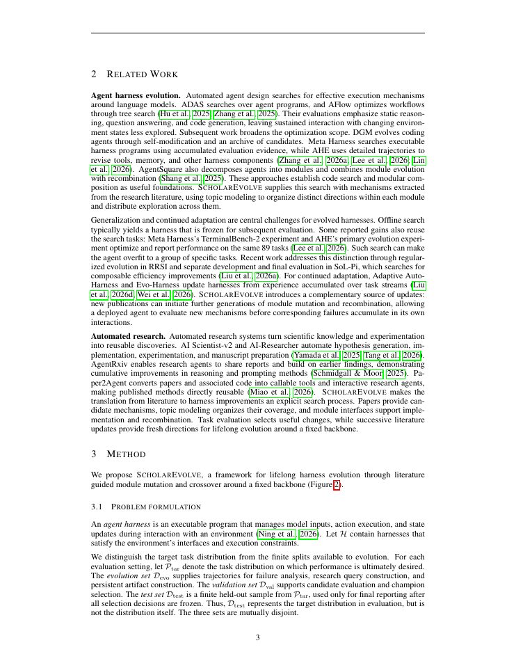 Page 3 of Learning from Research: Toward Lifelong Agent Harness Evolution
