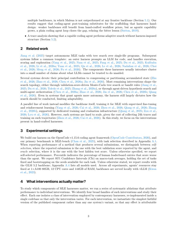 Page 3 of How Much of a Harness Does a Strong Agent Need for Autonomous ML Engineering?