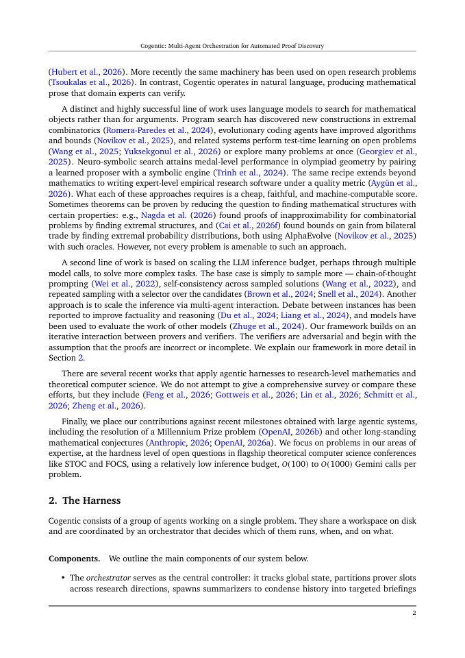 Page 2 of Cogentic: Multi-Agent Orchestration for Automated Proof Discovery