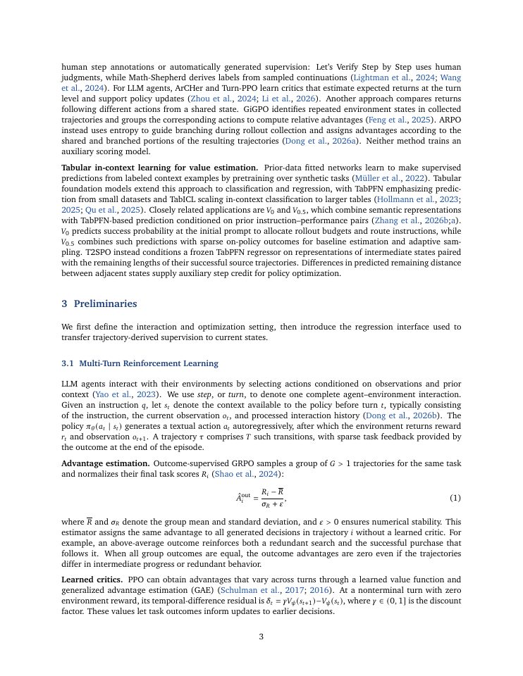 Page 3 of T2SPO: Trajectory-to-Step Policy Optimization for Agentic Reinforcement Learning