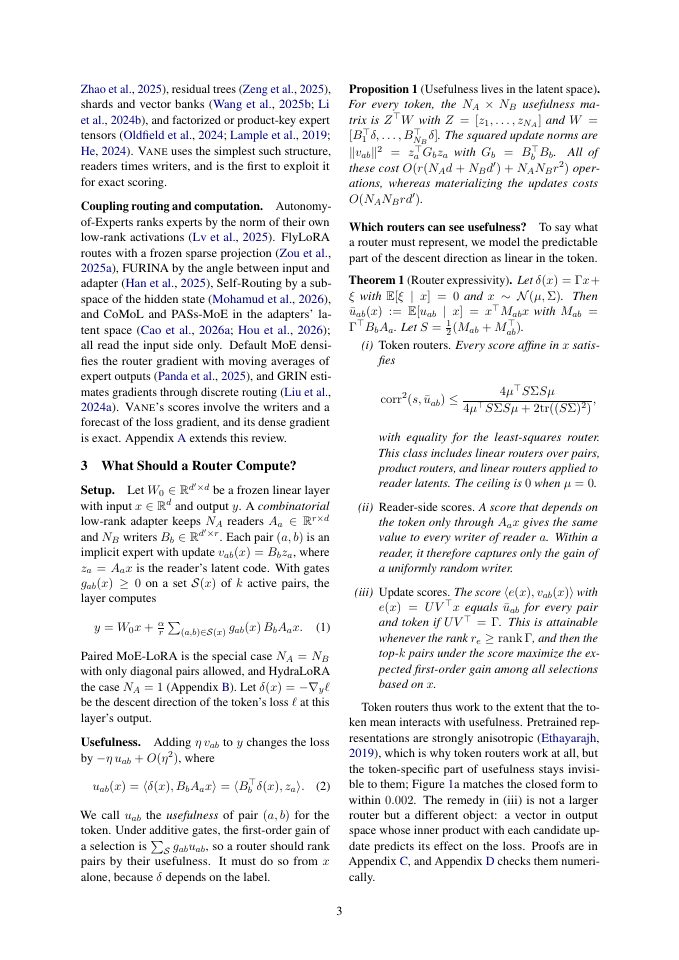 Page 3 of Score the Update, Not the Token: Descent-Aligned Routing for Combinatorial LoRA Experts
