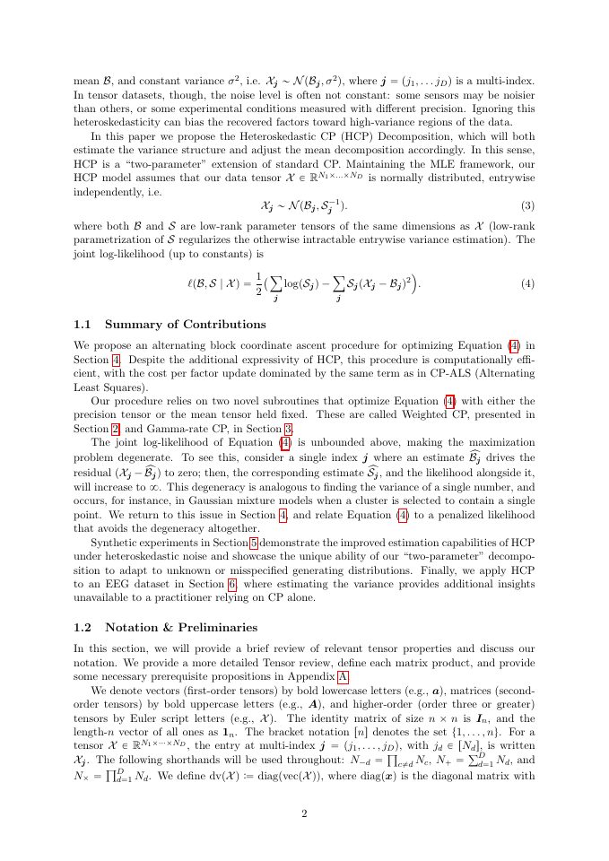 Page 2 of Heteroskedastic Canonical Polyadic Tensor Decomposition