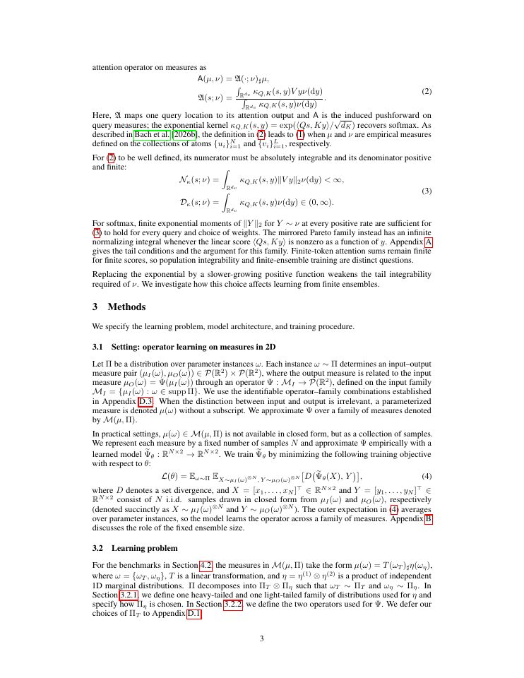 Page 3 of Attention Kernels for Learning Maps Between Heavy-Tailed Measures