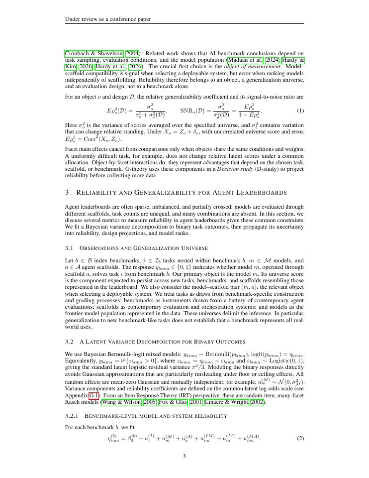 Page 3 of Agent Evaluation Reliability: More Tasks Won't (Always) Fix An Agent Leaderboard