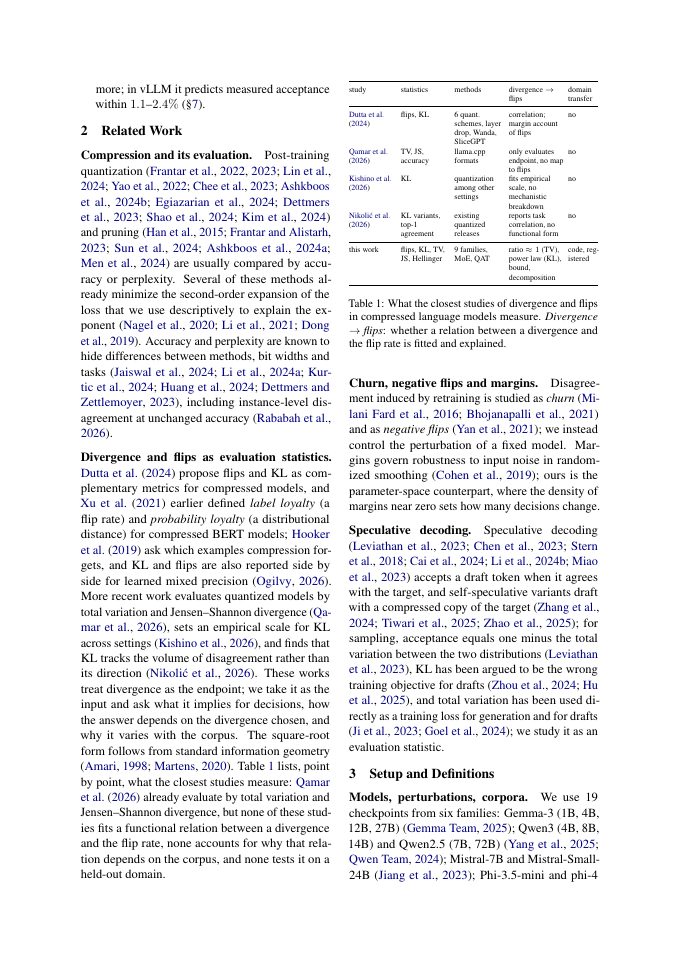 Page 3 of How Divergence Becomes Decision Flips in Compressed Language Models