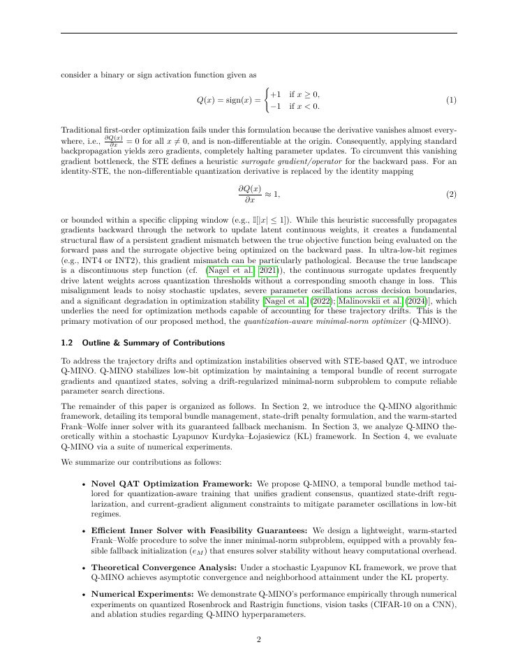 Page 2 of Q-MINO: A Minimal-Norm Method for Quantization-Aware Training